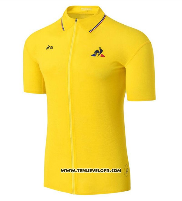 2017 Maillot Ciclismo Coq Sportif Tour DE France Jaune Manches Courtes et Cuissard